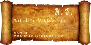 Mallár Viktória névjegykártya